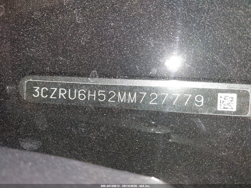 VIN 3CZRU6H52MM727779 2021 HONDA HR-V AWD EX