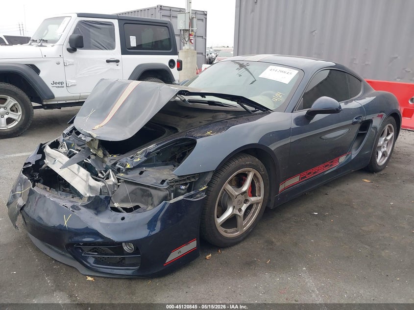 Vin: wp0aa2a85ek170254, lot: 45618461, porsche cayman 20142