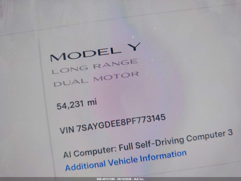 2023 TESLA MODEL Y auction photo 7