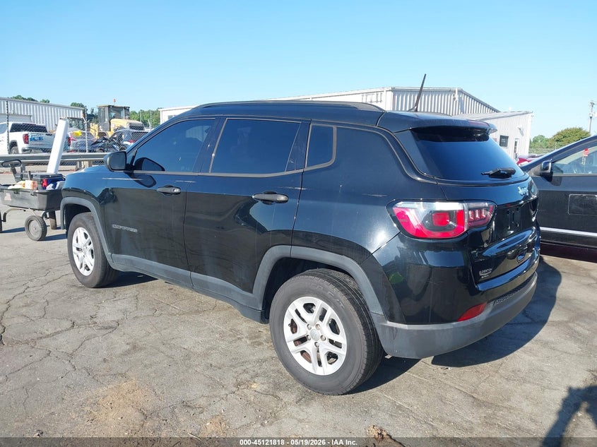 Vin: 3c4njcab7jt411503, lot: 45619434, jeep compass sport fwd 20183