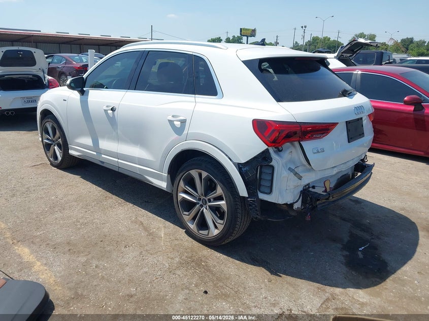 Vin: wa1fecf30l1026721, lot: 45619886, audi q3 prestige 45 tfsi s line quattro tiptronic 20203