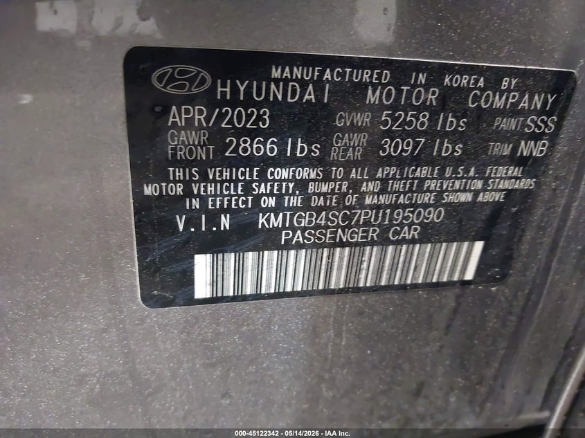 2023 Genesis G80 2.5T Awd VIN: KMTGB4SC7PU195090 Lot: 45122342