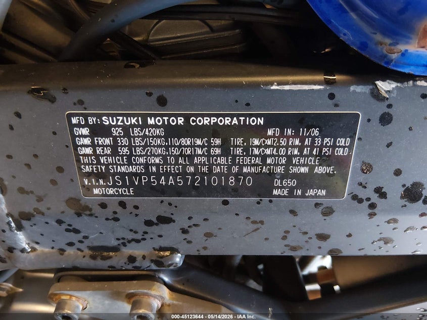 2007 SUZUKI DL650 MOTO 2