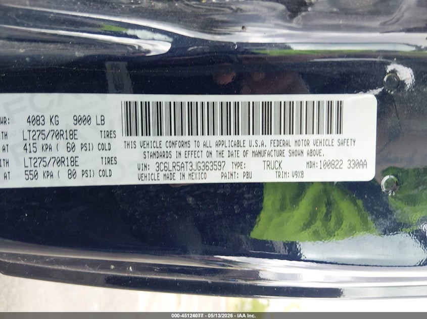 2018 RAM 2500 TRUCK 5.7L V-8 VVT, 383HP