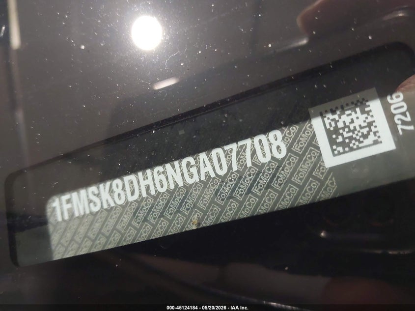 2022 FORD EXPLORER 2.3L I-4 DI, DOHC, V(VIN: 1FMSK8DH6NGA07708