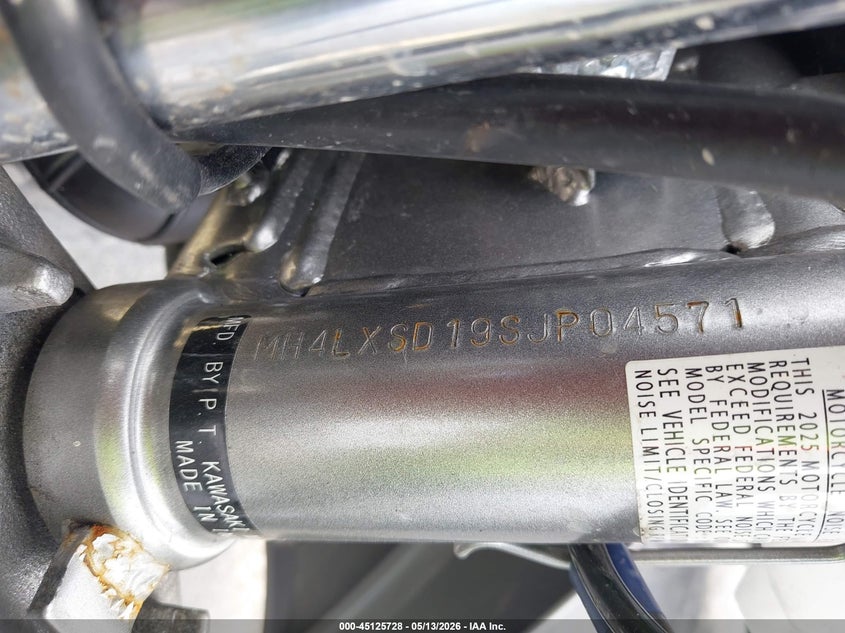VIN MH4LXSD19SJP04571 2025 KAWASAKI KLX110 D