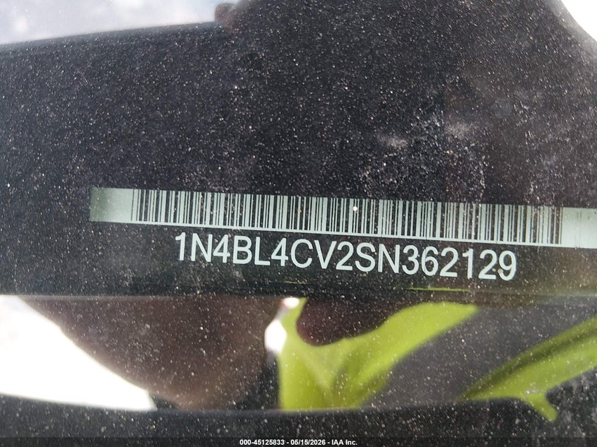 VIN 1N4BL4CV2SN362129 2025 NISSAN ALTIMA SR FWD