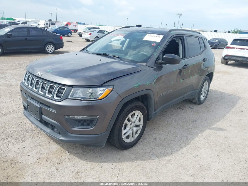 Vin: 3c4njcab0jt286909, lot: 45624005, jeep compass sport fwd 20182