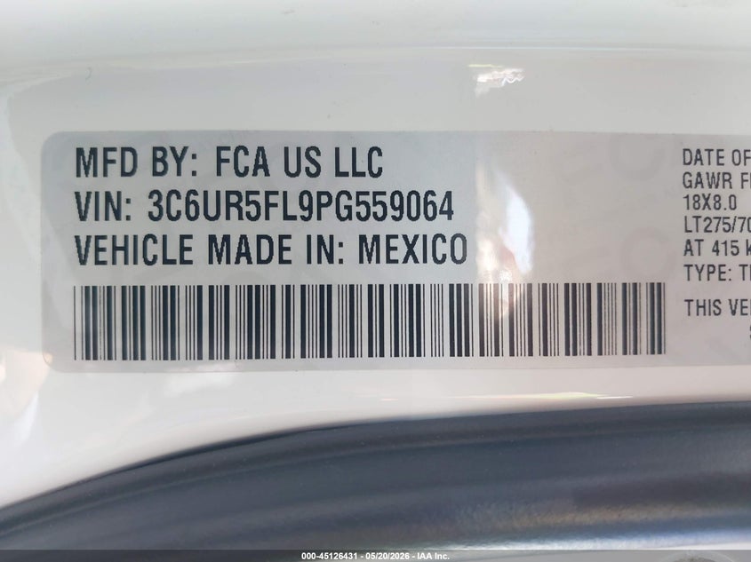 2023 RAM 2500 TRUCK 6.7L I-6 DI, TURBO, 370HP