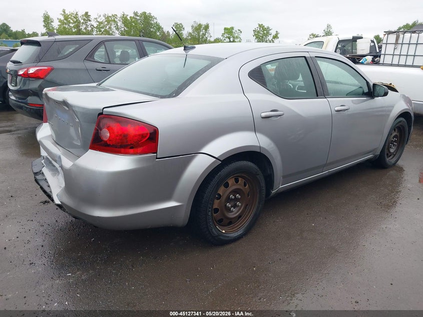 Vin: 1c3cdzabxdn605677, lot: 45624957, dodge avenger se 20134