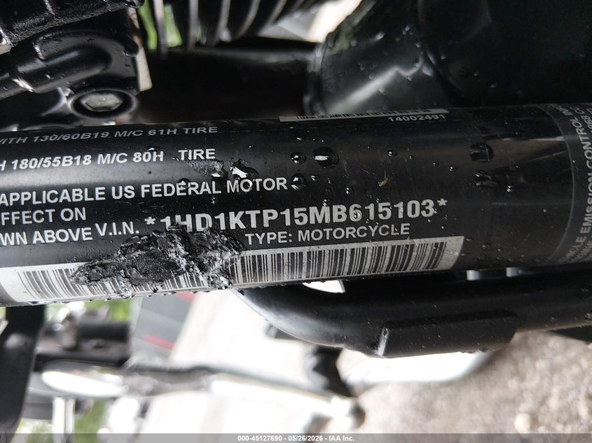 2021 Harley-Davidson Fltrxs VIN: 1HD1KTP15MB615103 Lot: 45127690