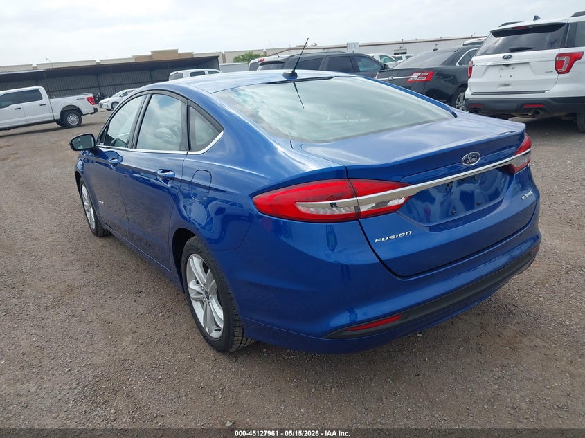 Vin: 3fa6p0uu6jr235772, lot: 45625577, ford fusion hybrid s 20183