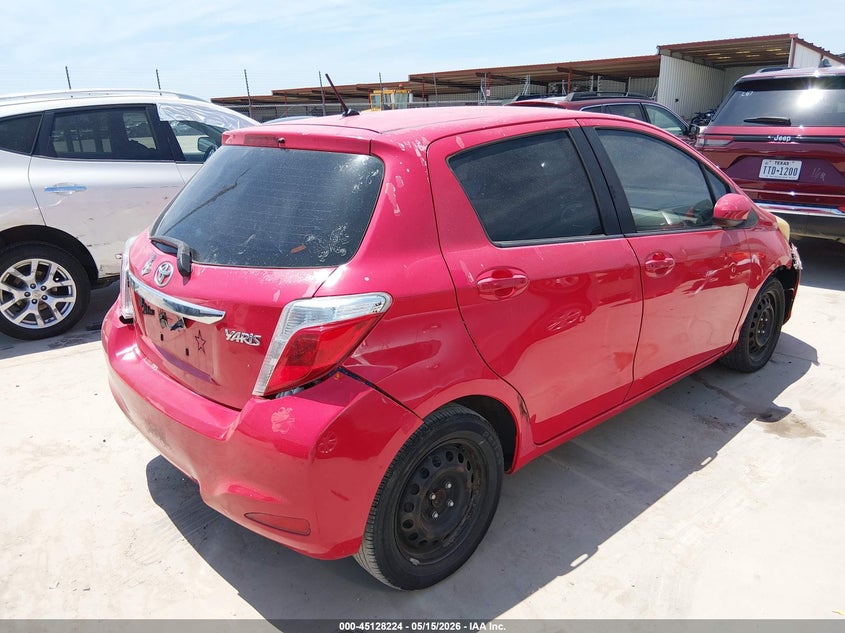 Vin: jtdktud37dd543422, lot: 45625840, toyota yaris l 20134