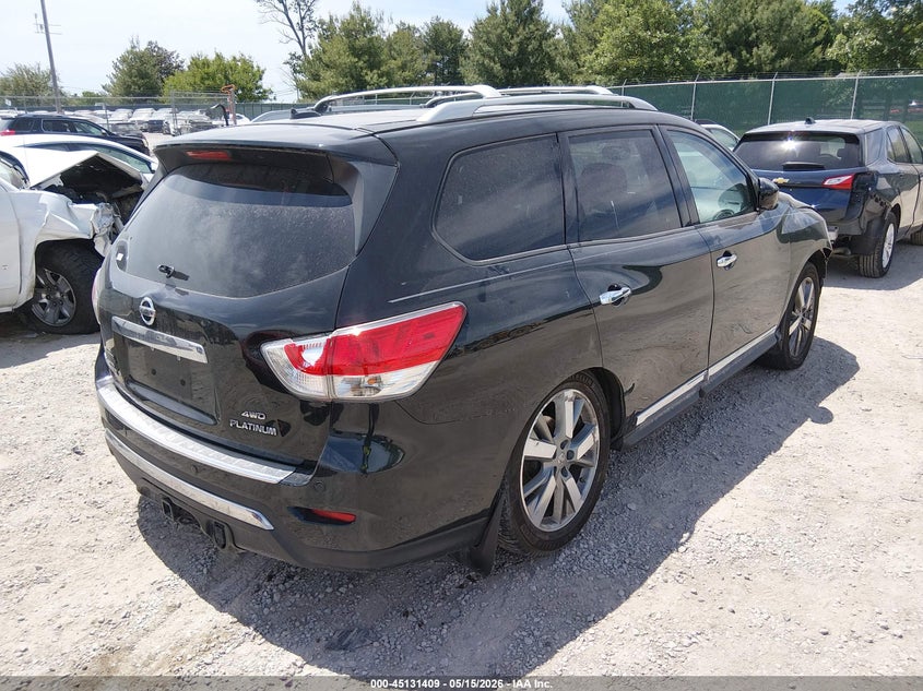 Vin: 5n1ar2mm4fc711707, lot: 45629038, nissan pathfinder platinum 20154