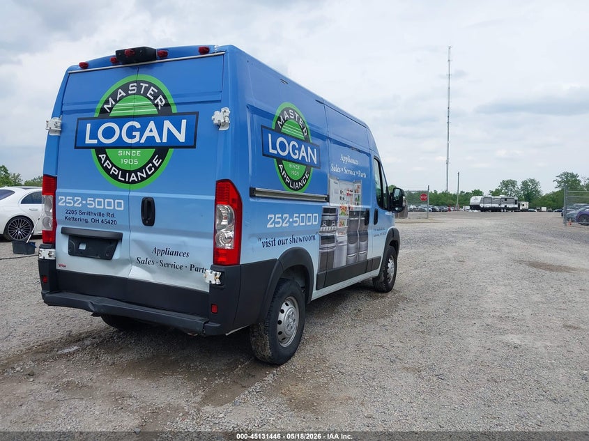 Vin: 3c6trvbg7ke522636, lot: 45629075, ram promaster 1500 high roof 136 wb 20194