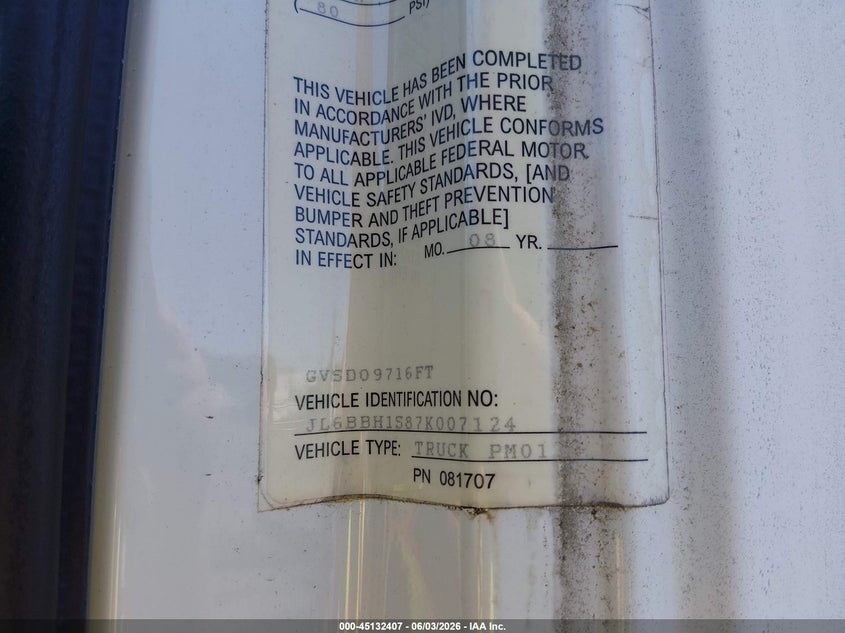2007 MITSUBISHI FUSO TRUCK FE auction photo 8