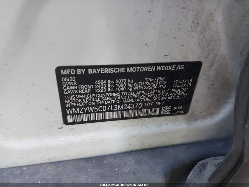 2020 Mini Countryman Oxford Edition VIN: WMZYW5C07L3M24370 Lot: 45132550