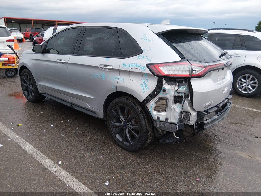 Vin: 2fmtk4ap6fbc11734, lot: 45631313, ford edge sport 20153