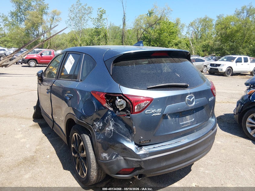 Vin: jm3ke4dy0g0679433, lot: 45631997, mazda cx-5 grand touring 20163