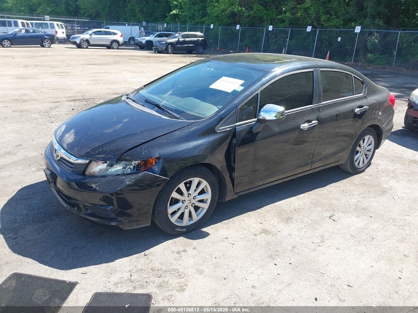 2012 Honda Civic 1.8 Ex black Lot 111045136512 Vin 19XFB2F88CE385820