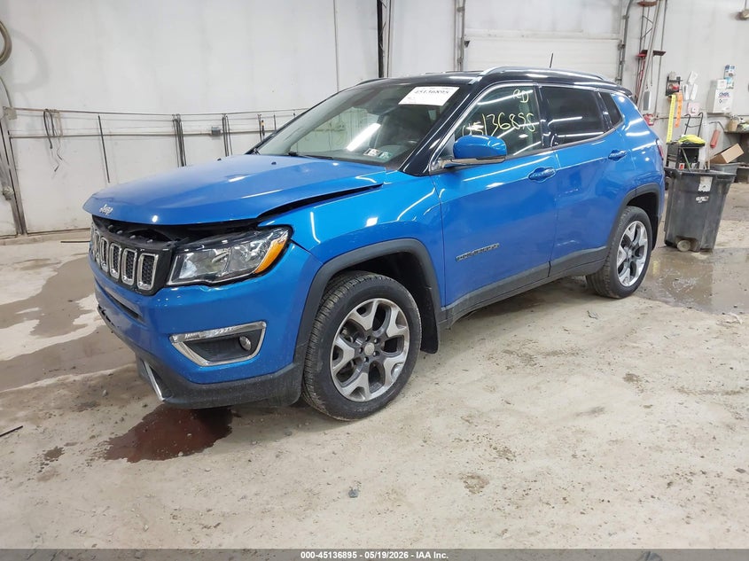 Vin: 3c4njdcb9jt117085, lot: 45634524, jeep compass limited 4x4 20182