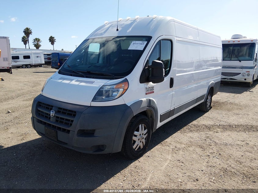 Vin: 3c6urvjg8je111539, lot: 45634898, ram promaster 3500 cargo van high roof 159 wb ext 20182