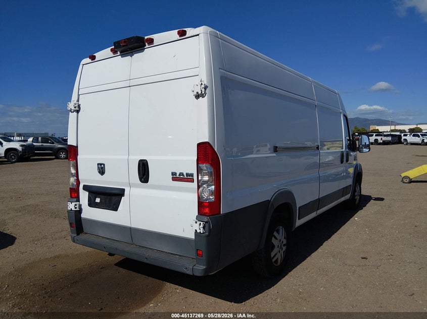 Vin: 3c6urvjg8je111539, lot: 45634898, ram promaster 3500 cargo van high roof 159 wb ext 20184