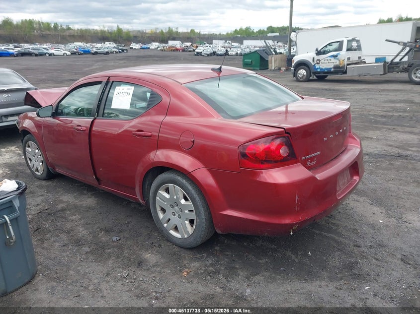Vin: 1c3cdzab2en169697, lot: 45635367, dodge avenger se 20143