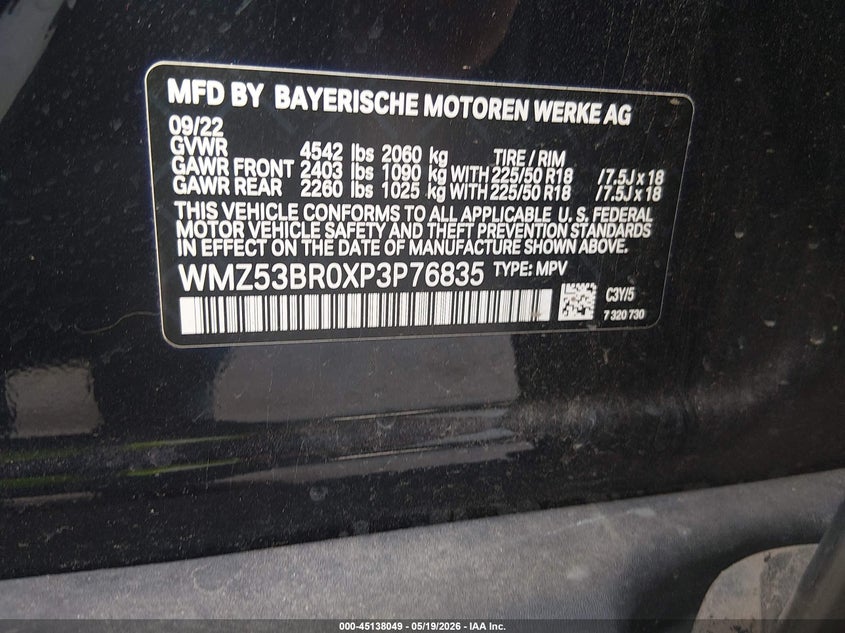 2023 Mini Countryman Cooper S VIN: WMZ53BR0XP3P76835 Lot: 45138049