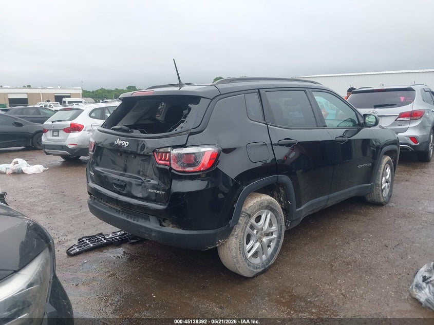 Vin: 3c4njcab8jt107161, lot: 45636021, jeep compass sport fwd 20184