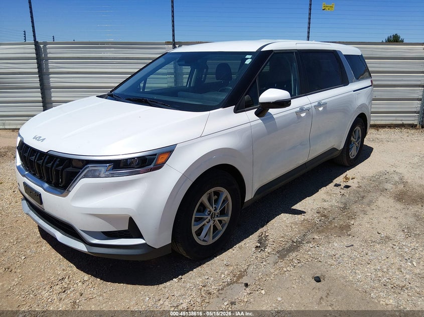 Vin: kndnb4h32n6189275, lot: 45636245, kia carnival mpv lx seat package 20222