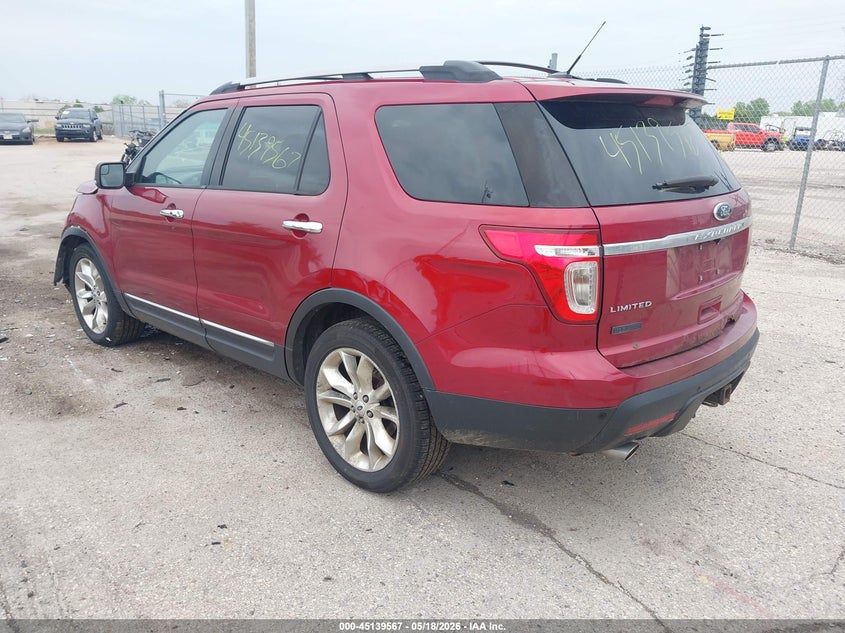 Vin: 1fm5k8f82dgb68811, lot: 45637196, ford explorer limited 20133