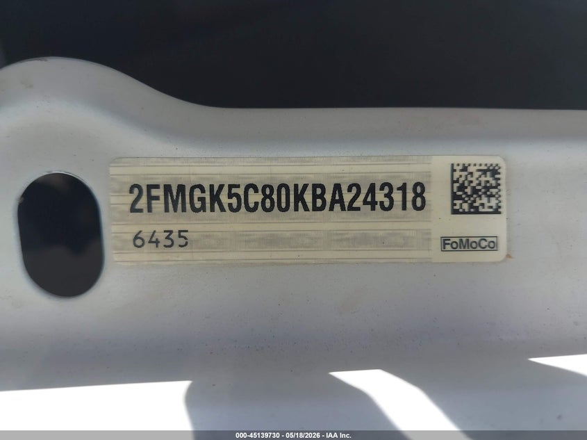 2019 Ford Flex Sel VIN: 2FMGK5C80KBA24318 Lot: 45139730