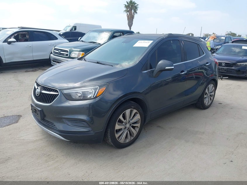 Vin: kl4cjasb7hb165102, lot: 45637555, buick encore preferred 20172