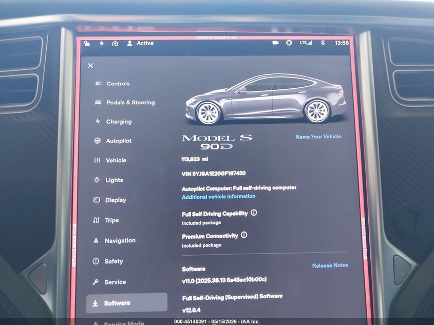 2016 Tesla Model S 60D/70D/75D/85D/90D VIN: 5YJSA1E20GF167430 Lot: 45140391