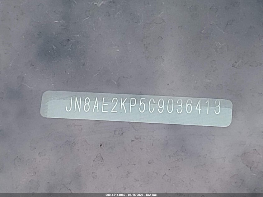 2012 Nissan Quest S VIN: JN8AE2KP5C9036413 Lot: 45141080