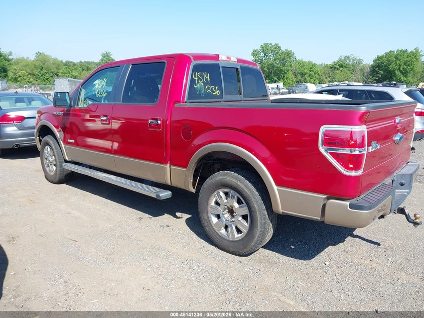 Vin: 1ftfw1et6cfa02659, lot: 45638875, ford f-150 lariat 20123
