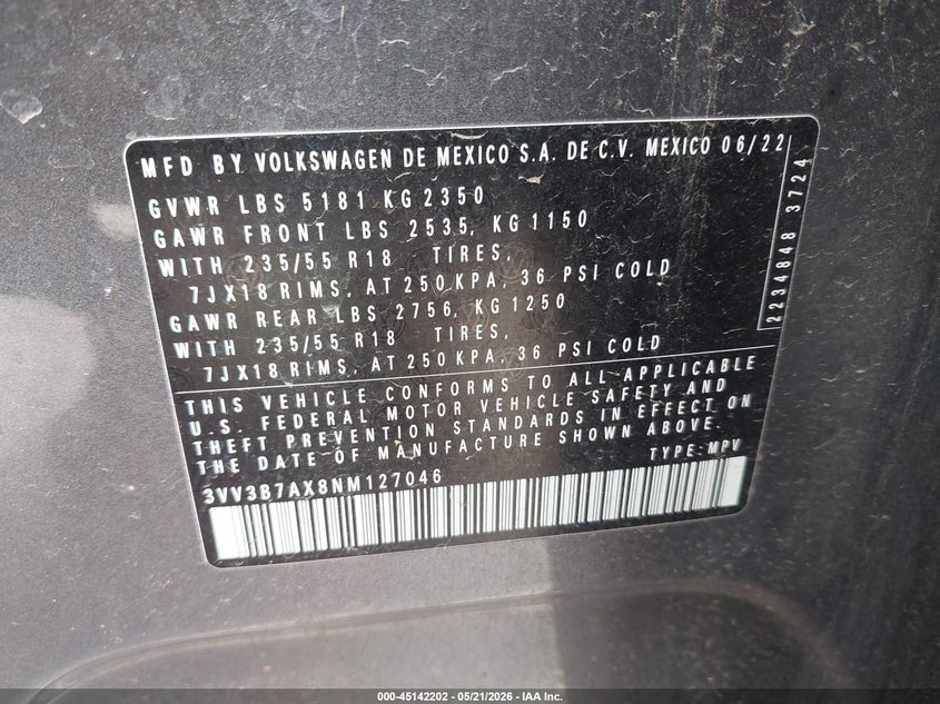 2022 VOLKSWAGEN TIGUAN 2.0T SE — Photo 9