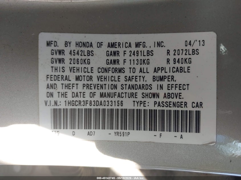 Photo 9 - HONDA ACCORD