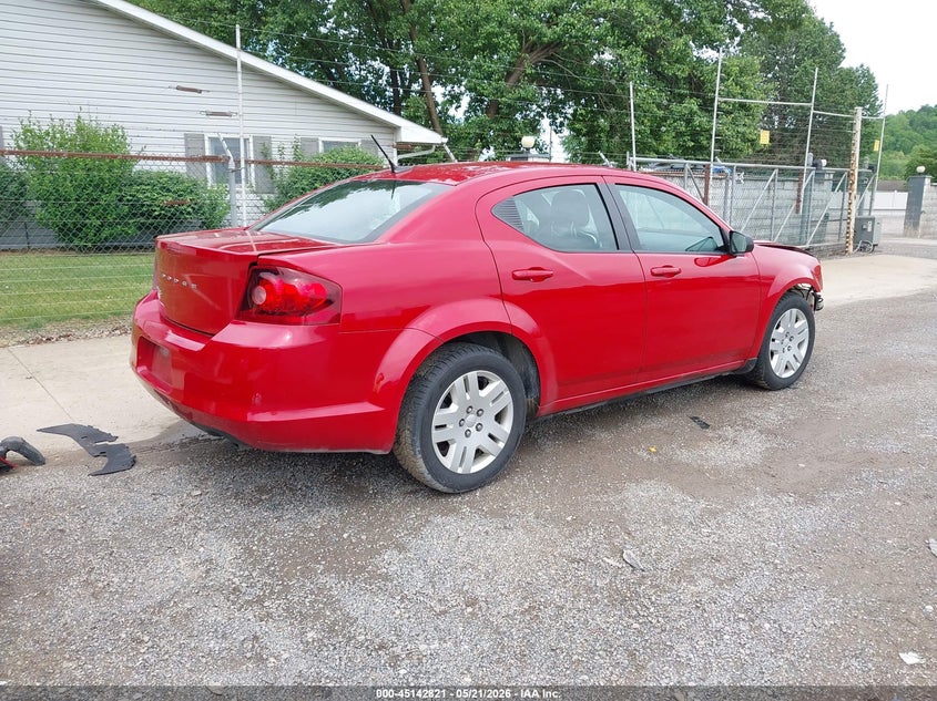 Vin: 1c3cdzab6dn637199, lot: 45640460, dodge avenger se 20134