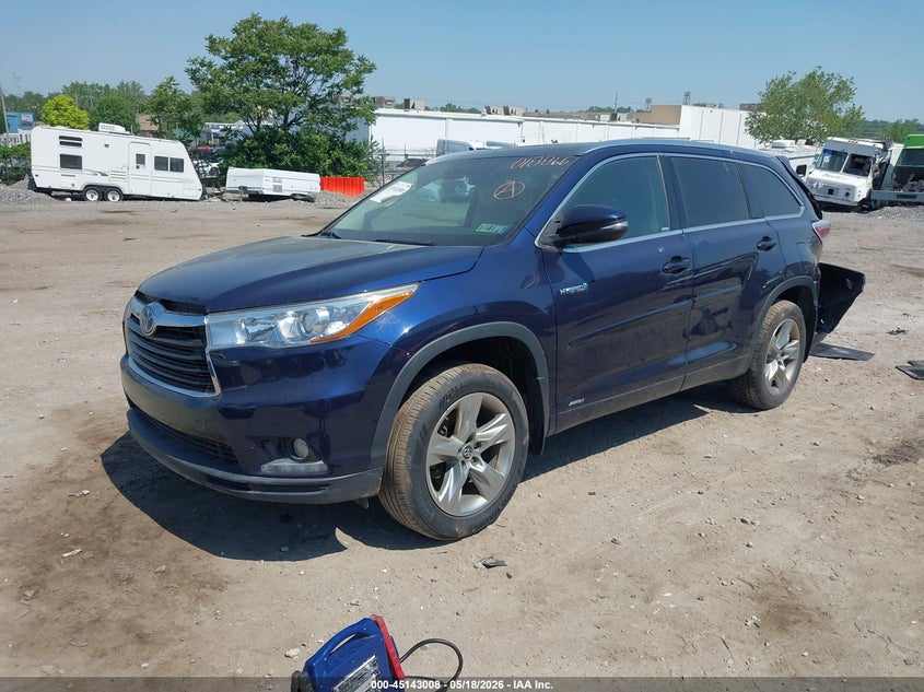 Vin: 5tddcrfh5gs018866, lot: 45640647, toyota highlander hybrid limited platinum v6 20162