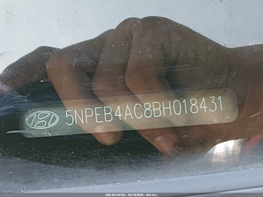 2011 Hyundai Sonata 2.4 Gls Gold Lot 111045143162 Vin 5NPEB4AC8BH018431