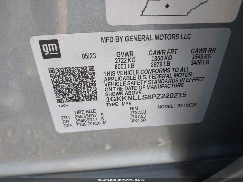 GMC ACADIA 2023 VIN 1GKKNLLS8PZ220215
