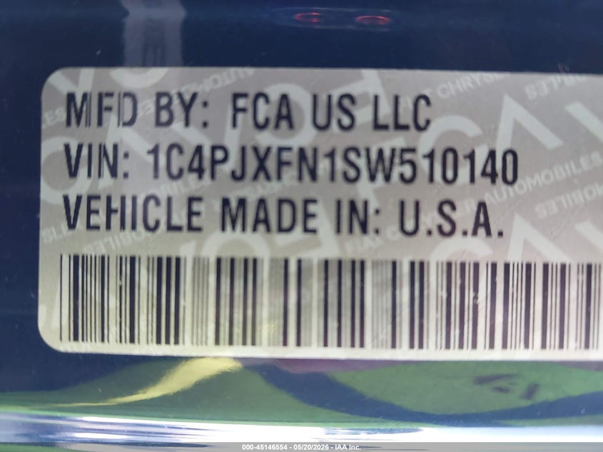 2025 JEEP WRANGLER 2.0L I-4 DI, DOHC, T(VIN: 1C4PJXFN1SW510140
