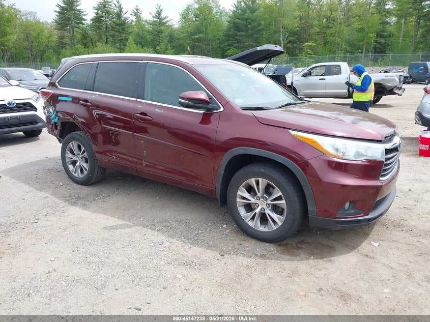 Vin: 5tdjkrfh6fs153827, lot: 45644877, toyota highlander xle v6 2015 img_1