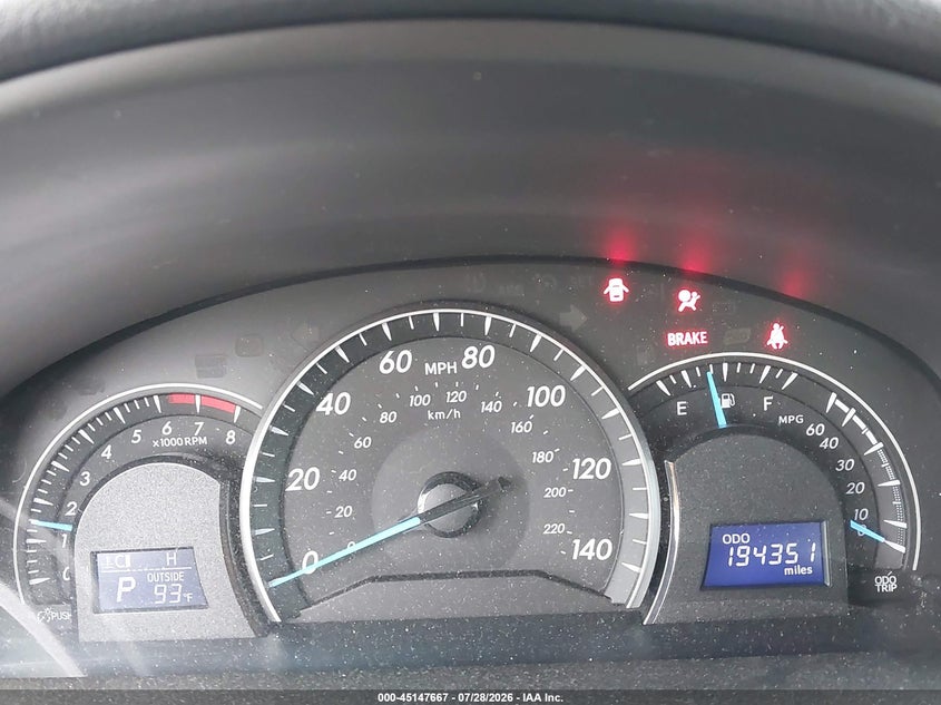 2012 TOYOTA CAMRY SEDAN 2.5L I-4 DOHC, VVT, 173HP
