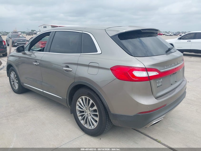 Vin: 2lmtj6kp9gbl83016, lot: 45645971, lincoln mkx select 20163