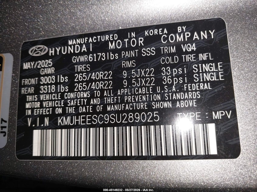 2025 Genesis Gv80 3.5T Prestige Awd VIN: KMUHEESC9SU289025 Lot: 45149232