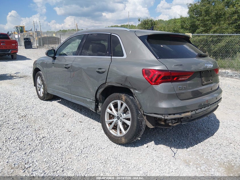 Vin: wa1decf35m1022463, lot: 45647290, audi q3 premium 45 tfsi s line quattro tiptronic 20213
