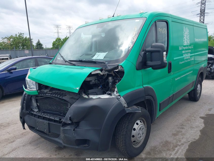 Vin: 3c6trvag1ke530524, lot: 45647606, ram promaster 1500 low roof 136 wb 20192